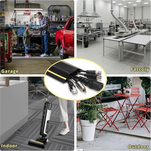10ft Cord Cover Floor, Large Capacity Cord Hider Floor Wire XL - 10ft Black - Afbeelding 4 van 4