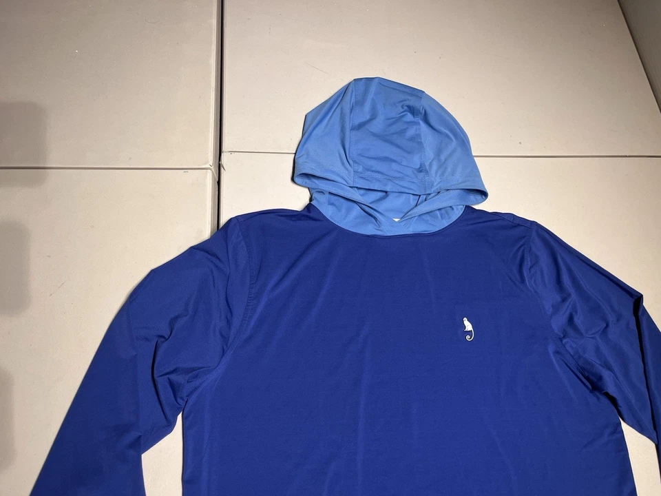 Camisa B Draddy Para Hombre Azul Medio Deportiva Sudadera con Capucha Golf Pullover Poliéster Spandex Foto 2 de 4