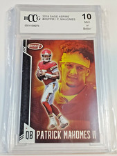 Patrick Mahomes  BCCG 10 Mint  2019 SAGE Aspire Black card  Kansas City Chiefs