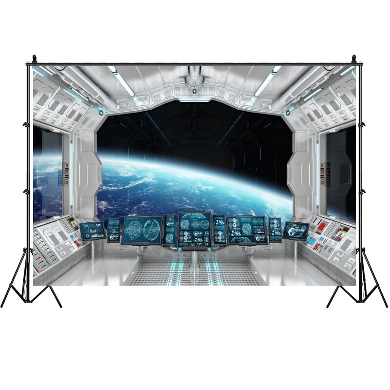Nave espacial estación espacial telón de fondo nave espacial cabina foto fondo pancarta Foto 3 de 4