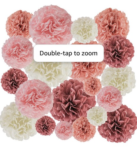 EpiqueOne 9- Piece Paper Pom Poms Party Kit – Tissue Pom Pom Decorations Birthda