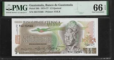 Guatemala 1/2 Quetzal 1977 Tecun Uman PMG 66 EPQ UNC P#58b Printer TDLR
