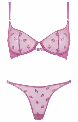 AGENT PROVOCATEUR PINK JEM BRA 32B/C/D/DD 34C/D/DD/E 36D/DD & BRIEF 2 3 4 BNWT - Picture 3 of 4