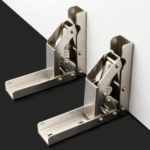 4Pcs 90 Degree Folding Shelf Hinge Flat Spring Hinge Table Legs Shelf Bracket - Picture 1 of 15