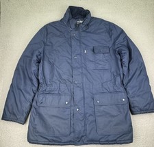 Vintage 80s Levis Jacket Mens L Blue White Tag Pockets 1980s Missing Hood