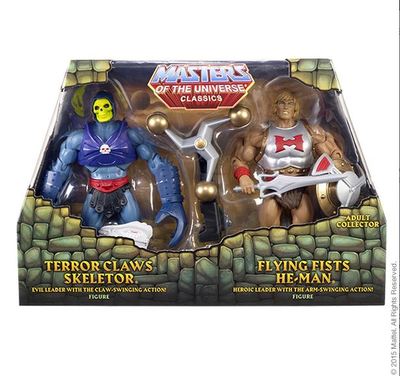 FLYING FISTS HE-MAN vs. TERROR CLAWS SKELETOR MOTU Masters Universe Classics NEU