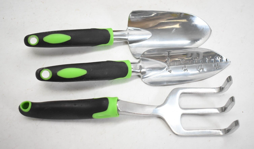 Garden Tools Aluminum Gardening Tools Green/Black Handles Garden Set 3 Pack - Bild 2 von 6