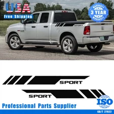 For Dodge RAM 1500 2500 3500 Sport Rear Trunk Side Bed Vinyl Decal Sticker Black