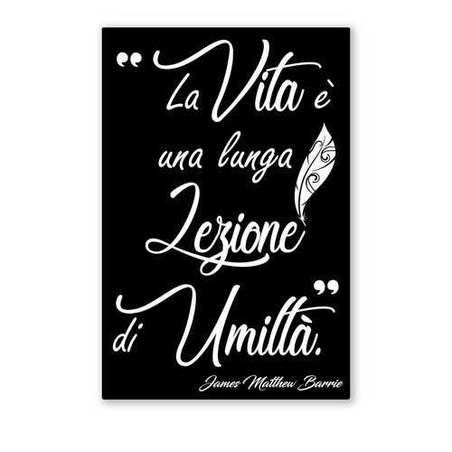 Quadro Bianco e Nero su Tela con Frase |Q1098| Stampa Moderna con Citazione - Foto 2 di 4