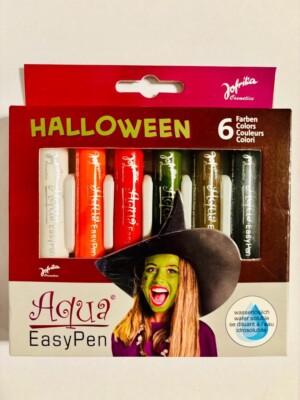 Jofrika Cosmetics 748798 - Aqua Easy Pen Box Halloween, Water Based, Set of 6