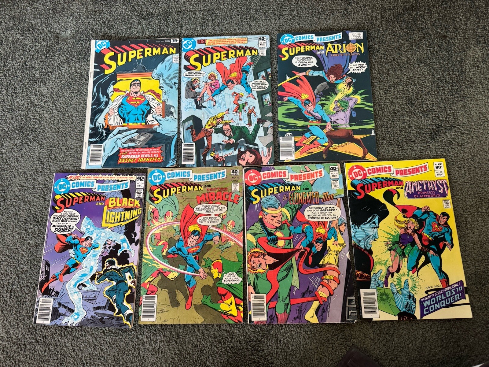 1980’s Superman DC Comics Lot of 7 Arion 75 350 326 The Elongated Man 21 12 16