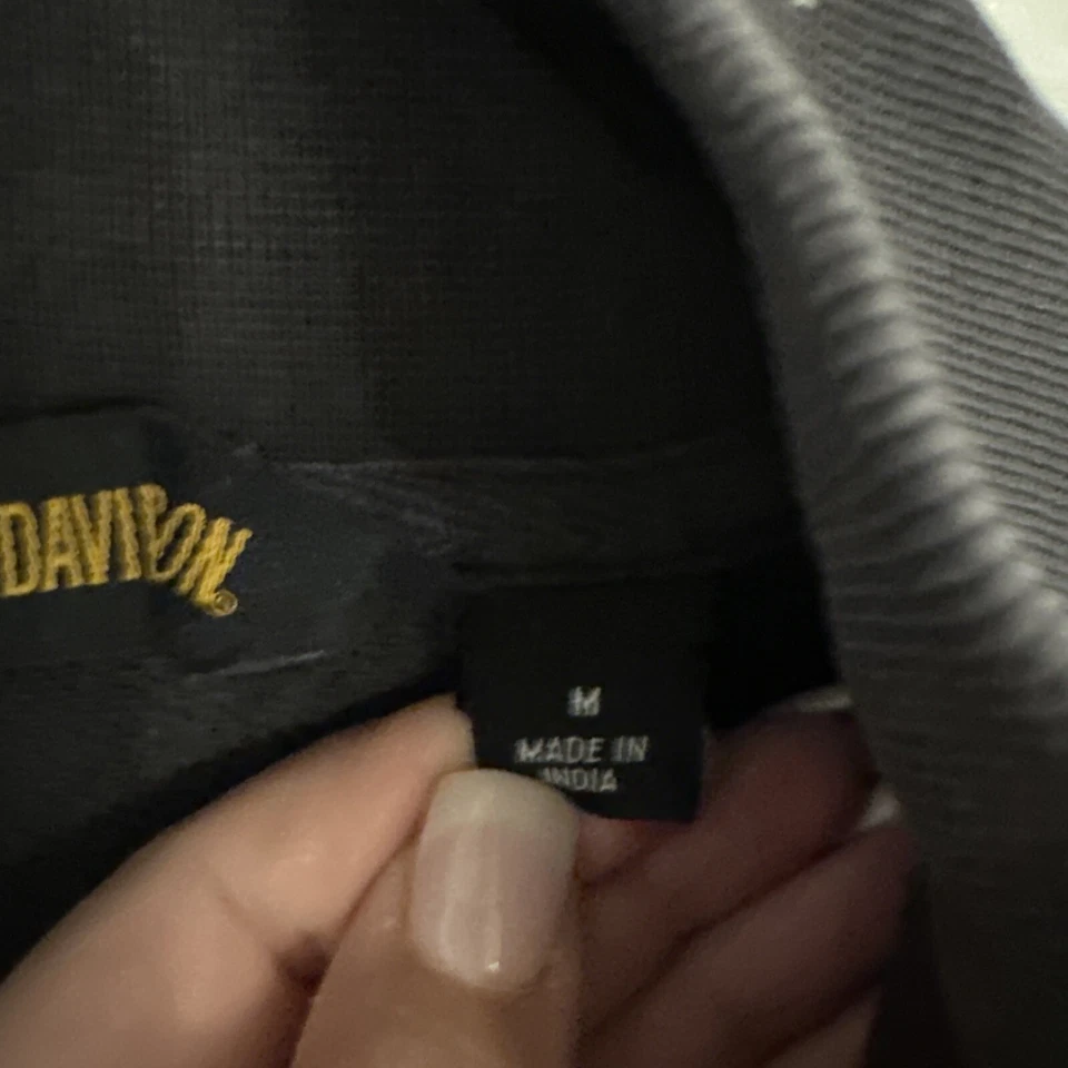 Harley Davidson Black Brown Burgundy Logo 1/4 Zip Men's Women's Medium - Image 2 of 4