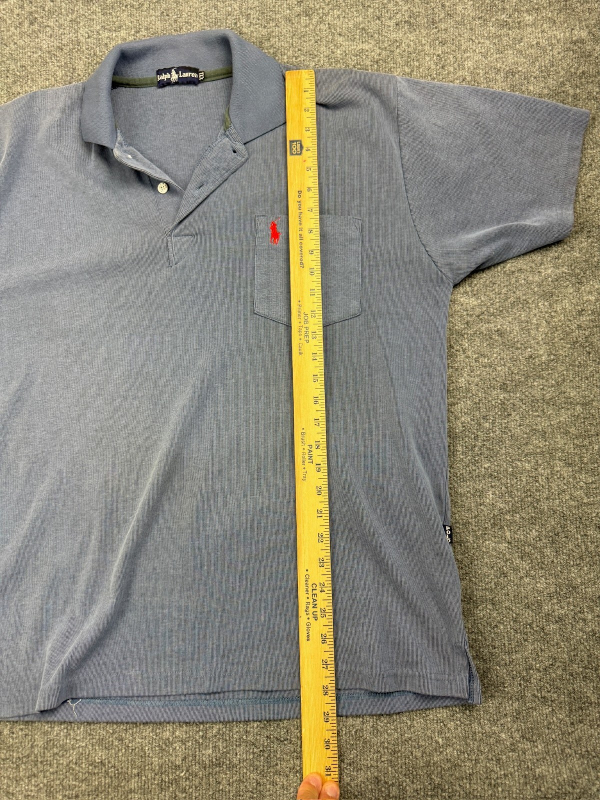 Polo Ralph Lauren vintage anni 70 uomo XXL blu rosso PONY manica corta