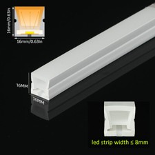 16.4ft Silicone LED Channel System Cuttable Flex Tube for 8mm LED Strip Lights