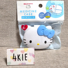 Sanrio Hello Kitty Pill Case Medicine Case 4 Compartments Blue ribbon