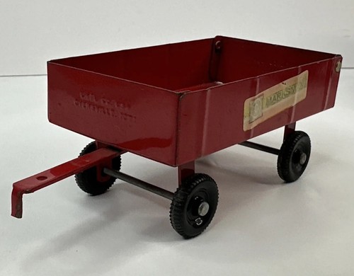 Vintage Diecast Pressed Metal Farm Trailer Toy ERTL Hay Wagon Loader Red - Bild 5 von 7