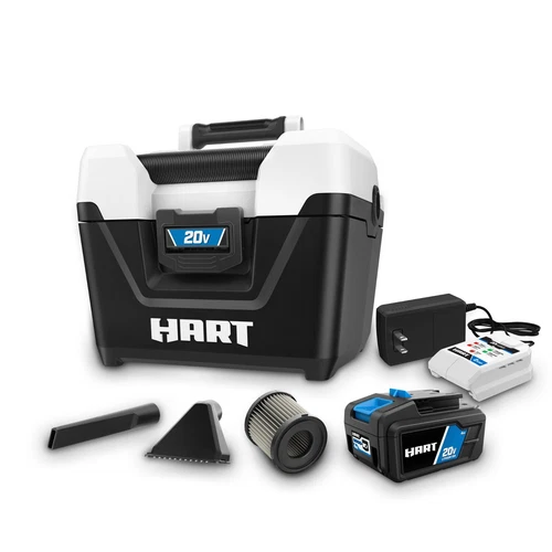 Hart 20-Volt Cordless 2-Gallon Wet/Dry Vacuum Kit With 4.0Ah Lithium-Ion Battery