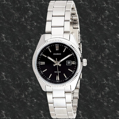 Casio LTP-1302D-1A1V Ladies Analog Watch 50M Stainless Steel Dress Date New