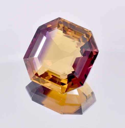 Ametrina Bolivia naturale impeccabile 11 x 11 bicolore gemme non trattate certificate GIT - Foto 6 di 7