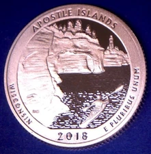 2018 S 25C Clad Proof APOSTLE ISLANDS AMERICA THE BEAUTIFUL QUARTER