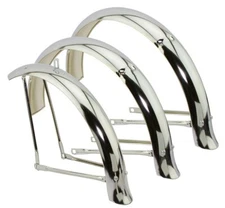Original Lowrider 20" Flared Ducktail Trike Conversion Kit Fender Set Chrome.