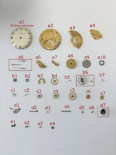 Omega Cal 284 Watch Movement Parts Balance Fork Spring Bridge Barrel Balance