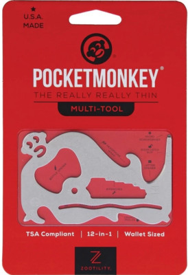 Zootility PocketMonkey Basic Multi Tool 3.25'' x 2'' Stainless Steel Construction