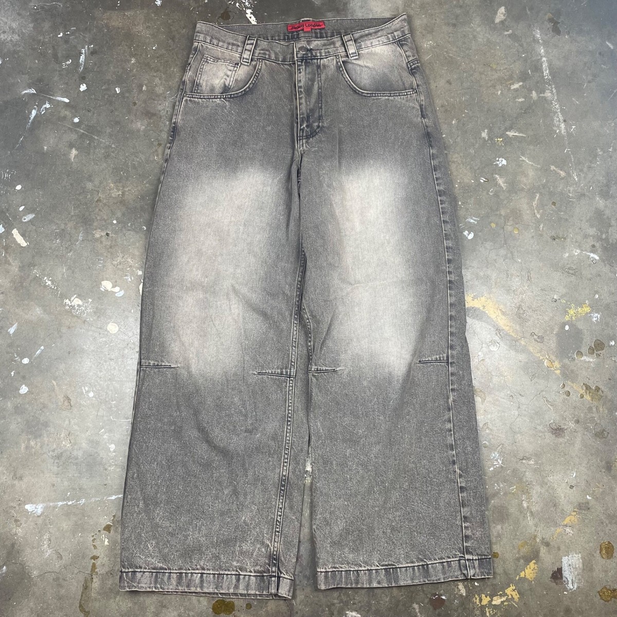 Jaded London Jeans Mens 32 Gray Faded Washed Baggy Skater