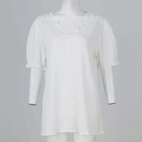 Womens Base Loose Short Pullover Summer Tops Sleeve V neck Ladies Shirt Blouse - Bild 12 von 64