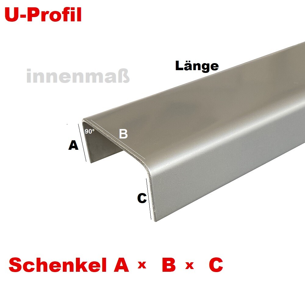 Glas-Profil Edelstahl Klemmprofil Wandprofil U-Profil V2A 2,5m 12,5mm Gebürstet