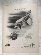 1957 Aircraft Advert REPUBLIC AVIATION THUNDERCRAFT NATO SAFEGUARDING PEACE