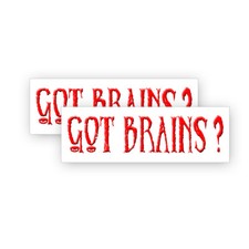 Zombie Stickers Got Brains Bumper Sticker Decals Set Of 2 Got Brains 699