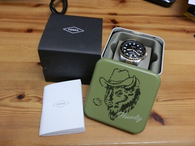 Fossil Herrenuhr Blue Dive 3-Zeiger-Werk Datum, Farbvariante silber-schwarz, NEU