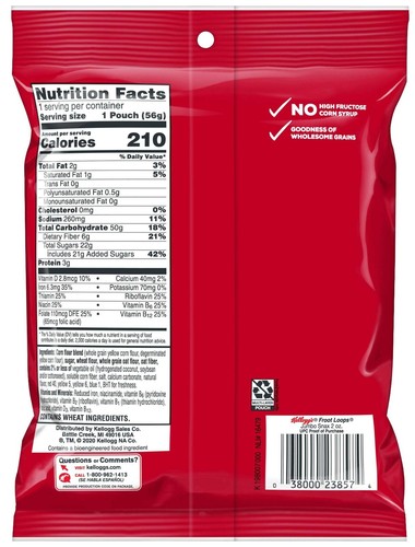 Kelloggs Froot Loops Cereal Snacks, 2 Ounce (Pack of 6) - Bild 3 von 5