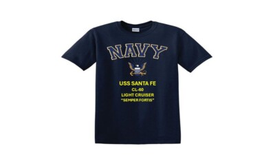 USS SANTA FE  CL-60* LIGHT CRUISER *EAGLE SHIRT. NAVY OFFICIALLY LICENSED