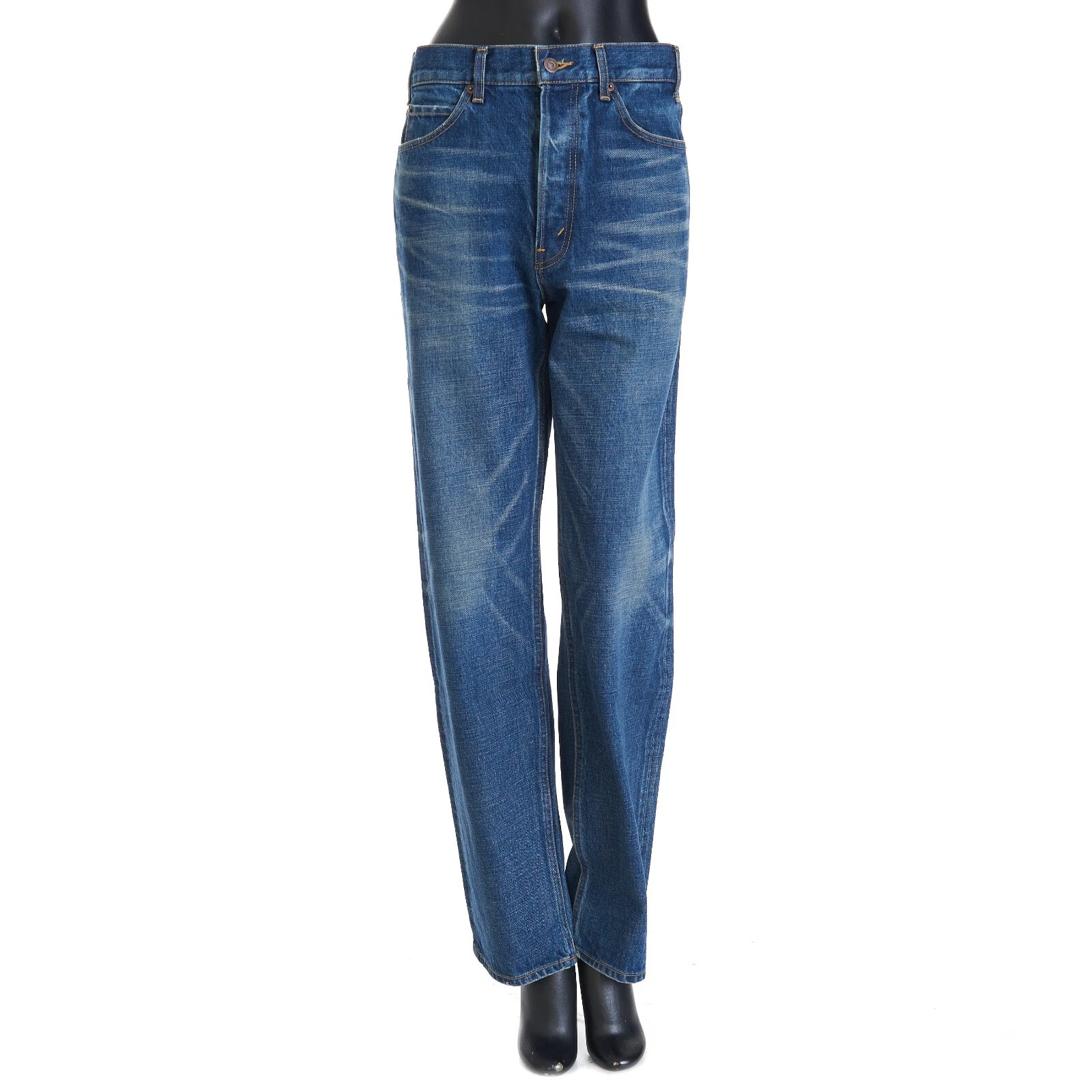 Celine — CELINE 1150$ Polly Jeans - Dark Union Wash Blue Denim