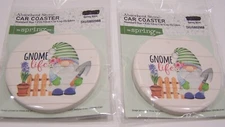 Set of 2 GNOME LIFE Absorbent Stone Car Coasters