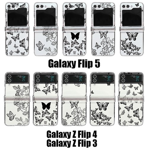 For Samsung Galaxy Z Flip6 Flip5 Flip4 3 Pattern Clear Case Shockproof PC Cover - Picture 15 of 21