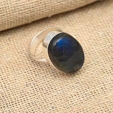 Labradorite Gemstone Handmade 925 Solid Sterling Silver Ring Jewelry