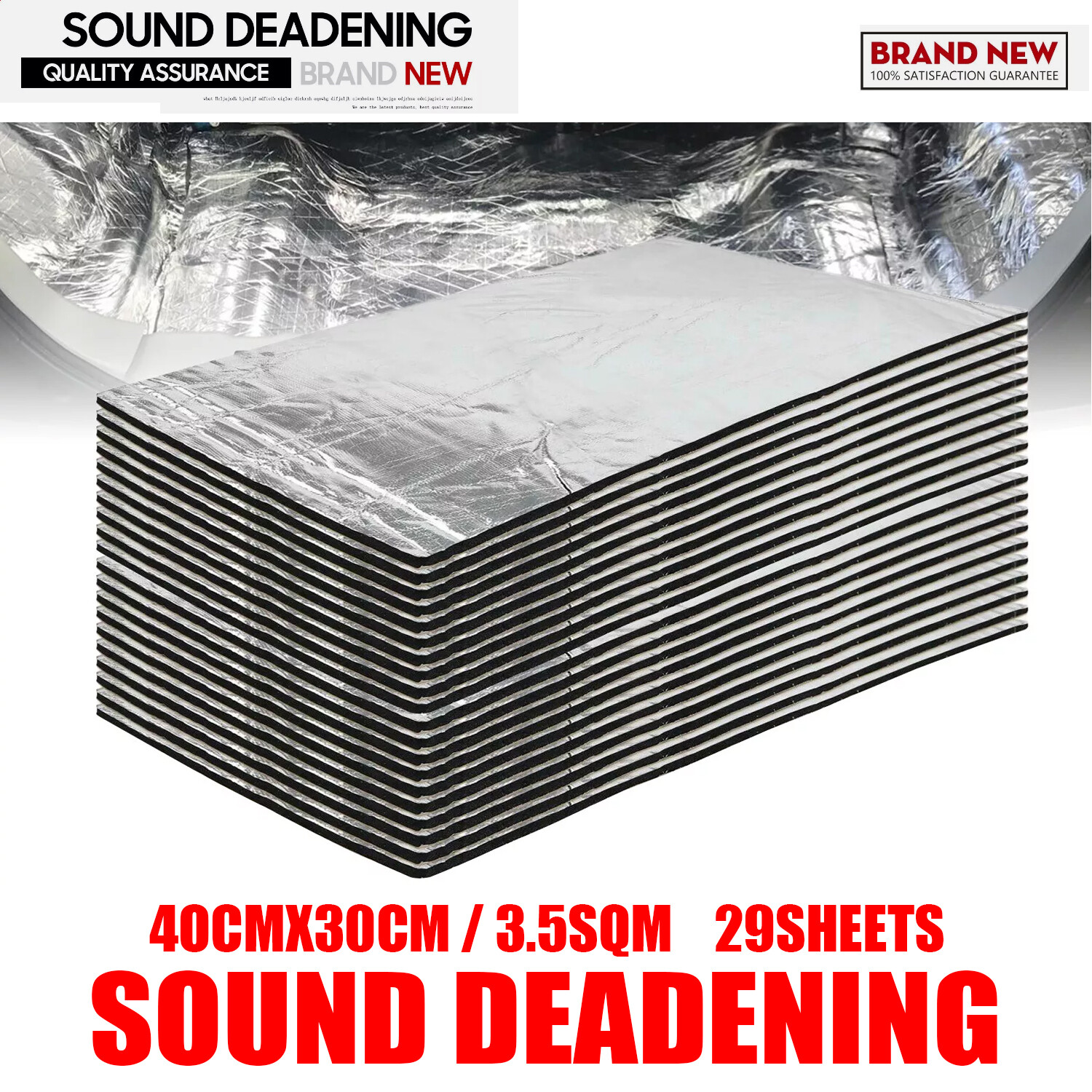 Vehicle Car Sound Deadener Reflective Insulation Mat Heat Guard 7mm 16