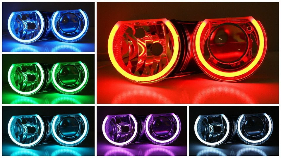 4pcs RGB Cotton LED Angel Eyes Lamp Halo Ring Car Headlights For BMW E36 E39 E46 Foto 2 de 4
