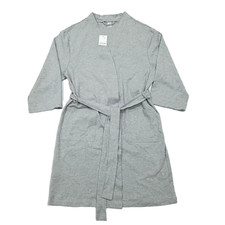 U2SKIIN Stretch Jersey Robe Womens 8-12 Gray Lightweight Cotton 3/4 Sleeves New