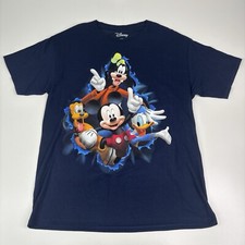 Disney Mickey and Friends T-Shirt Double Sided Men  s Large Blue