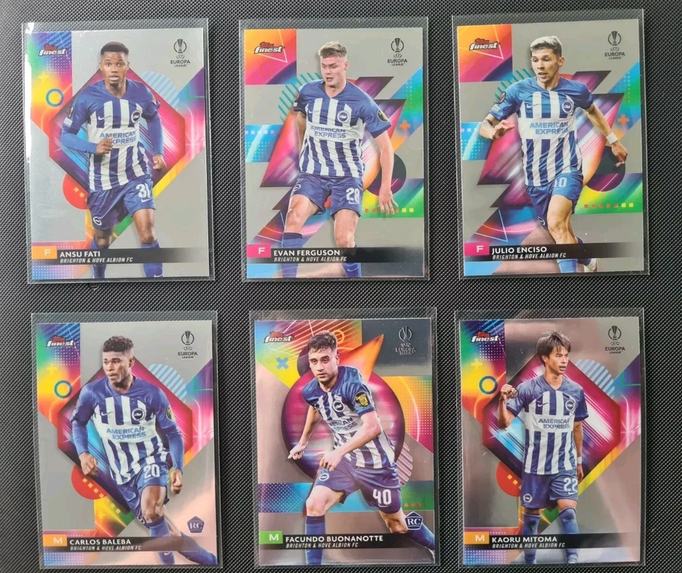 Brighton and Hove Albion Base Cards FULL TEAM Topps Finest UCC 2023/24