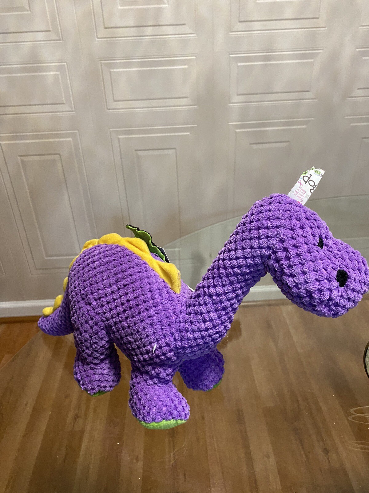 goDog Dinos Bruto Checkers with Chew Guard Technology Plush Dog Toy, Large 17&rdquo;