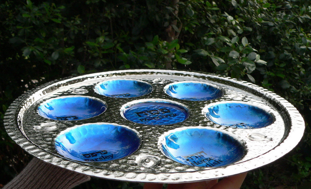 Aluminum Silver Tone Large Passover Seder Plate, Pesach Tray Kosher