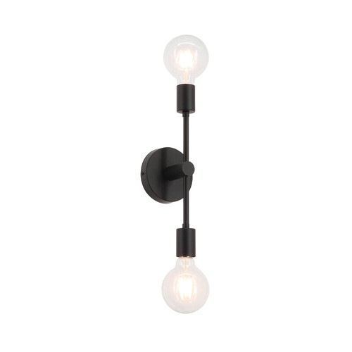 Double Black Wall Sconce 2 Light Vanity Light with LED Bulb for Bathroom Hallway - Picture 6 of 8