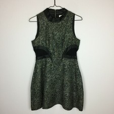 BCBGeneration Mini Cocktail Dress Sz 2 Womans Gray Metallic Sleeveless Cut out