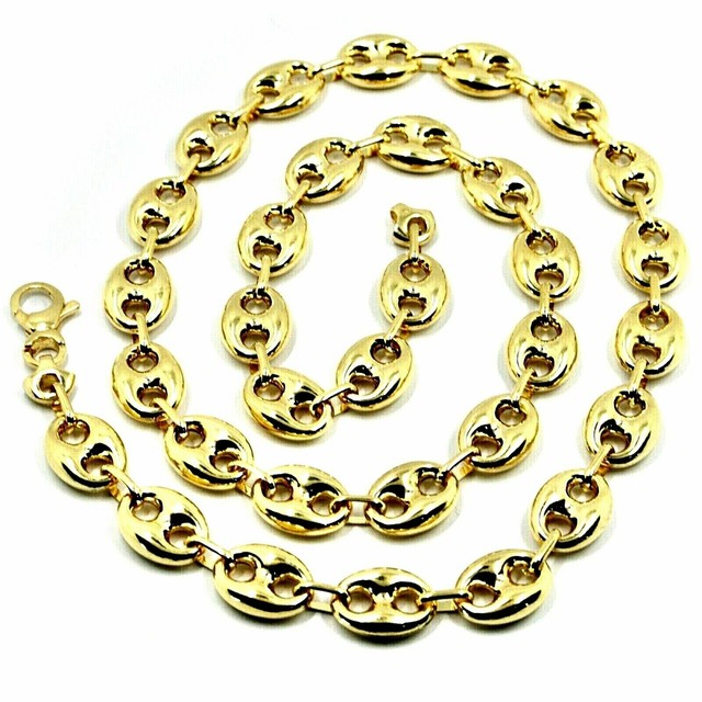 CATENA ORO GIALLO 18K MAGLIA MARINARA OVALE ANCORA SPESSORE 12 MM 50-60 CM CATENA ORO GIALLO 18K MAGLIA MARINARA OVALE ANCORA SPESSORE 12 MM 50-60 CM