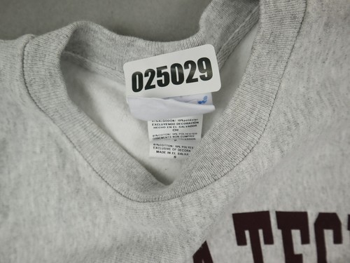Virginia Tech Hokies Sweatshirt Men Small Gray Champion Reverse Weave Pullover S - Picture 5 of 9